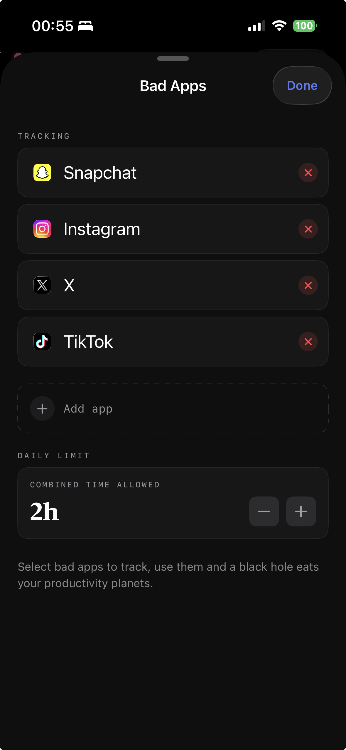 Bad apps list
