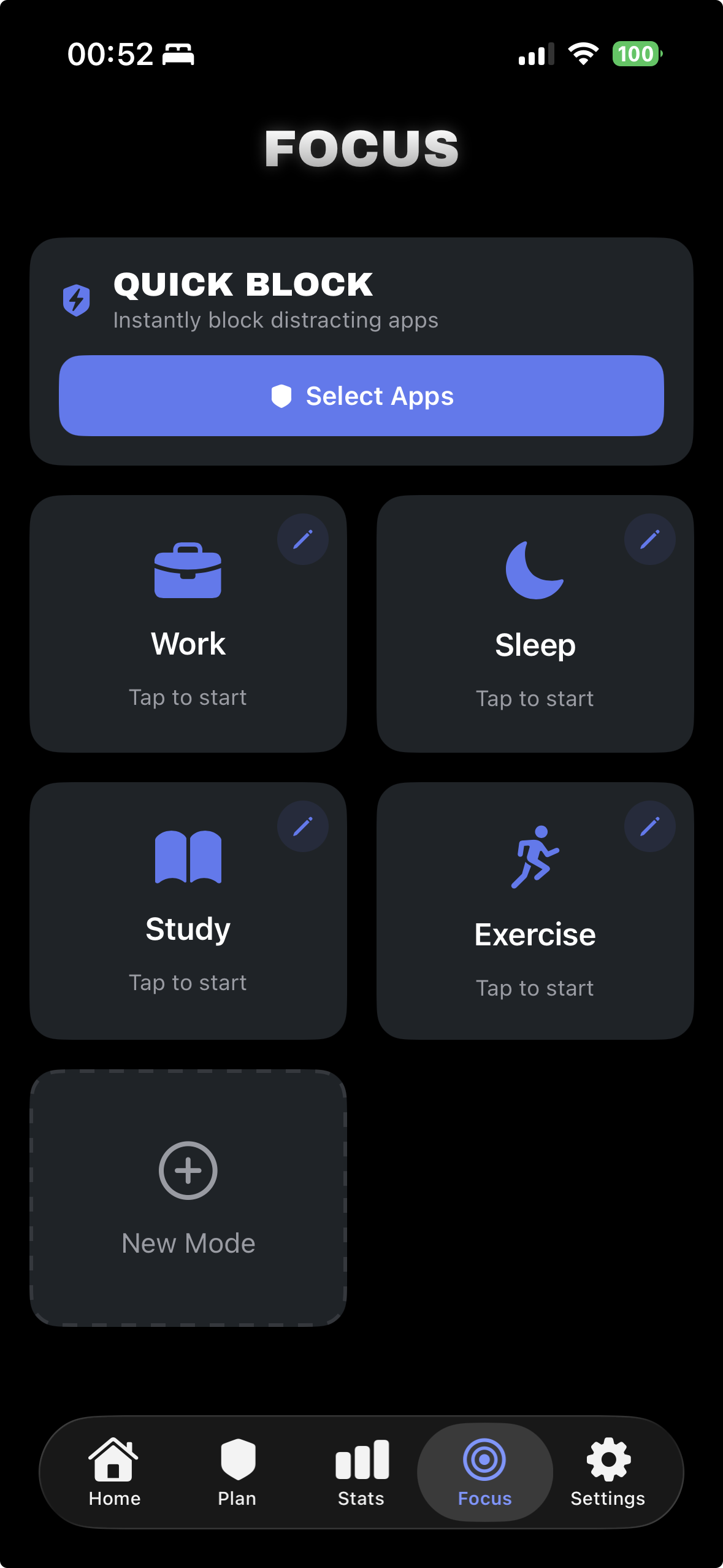 Focus modes
